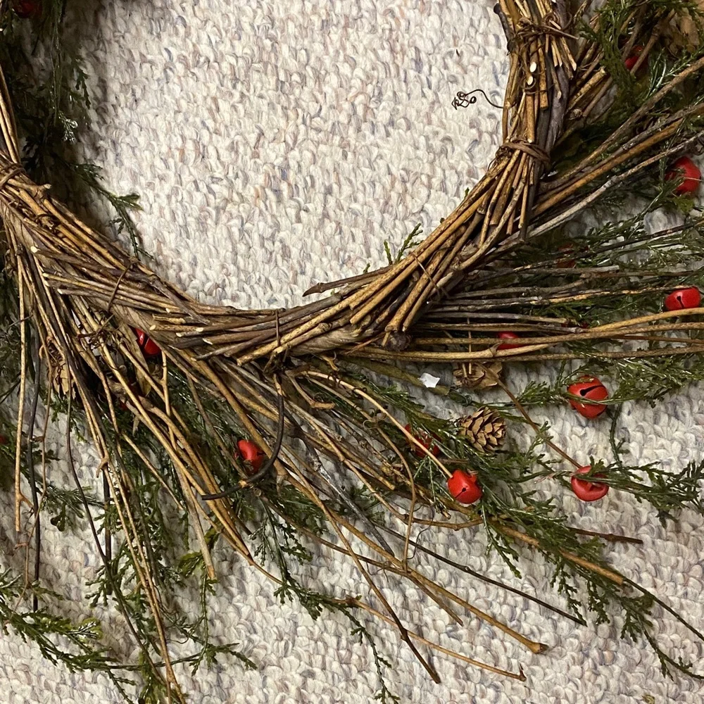 Festive Green and Red Holiday Wreath